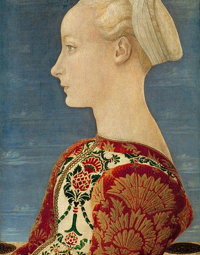 Piero del Pollaiolo: Profilo di fanciulla, cm. 51 x 35, Museo di Stato, Berlino.